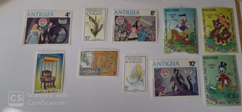 LOT OF 10 STAMPS, MNH , DIFFERENT COUNTRIES, & TOPICS