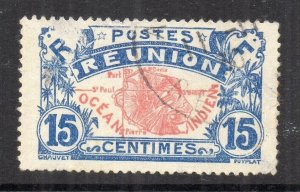 Reunion 1907 MAP TYPE Early Issue Fine Used 15c. NW-230858