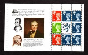 SE-TENANT SCOTS CONNECTION BOOKLET PANE UNMOUNTED MINT + PRINTING VARIETY