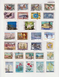 LEBANON Mid Period M&U Collection on Pages(Apx 200 Items)Goy 775