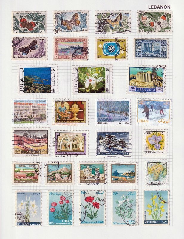 LEBANON Mid Period M&U Collection on Pages(Apx 200 Items)Goy 775