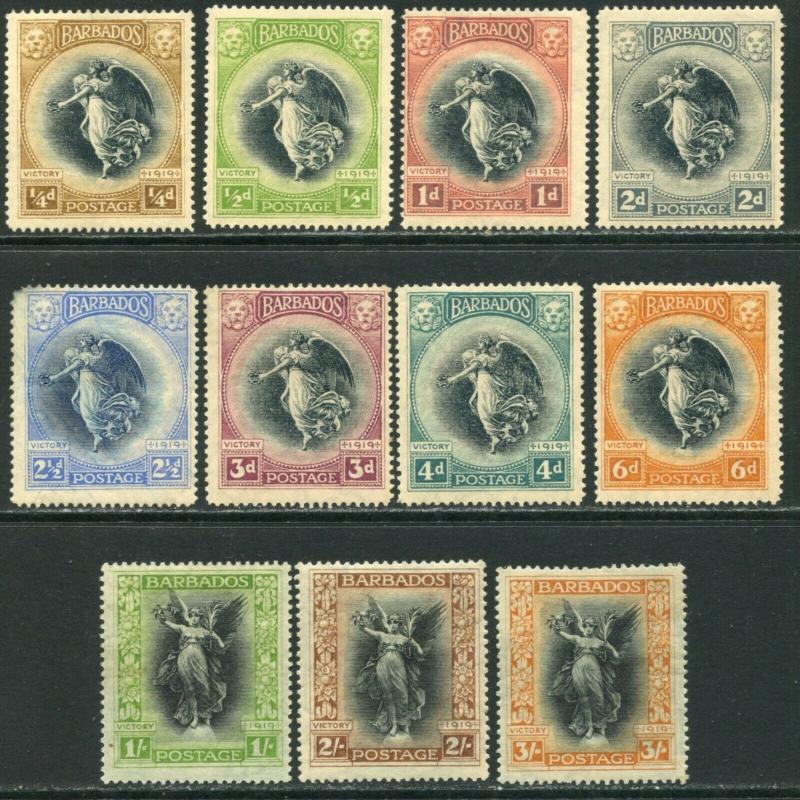 BARBADOS Sc#140-150 SG201-211 1920 Victory Set OG Mint Hinged