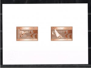 1983 Central African Mi. 968 - 969 1984 JO Los Angeles Sailing Artist's Proof-