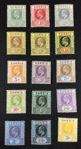 MOMEN: GAMBIA SG #72-85,75a 1909 MINT OG H £180 LOT #68000