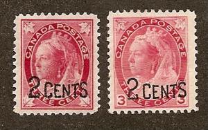 Canada Scott #87, 88 Mint H  Scott CV $45.00