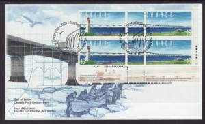 Canada 1646a Bridge Plate Block Canada Post U/A FDC