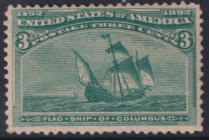 232 U.S. 1893 Columbian Exposition 3¢ issue MNH CV $97.50 VF