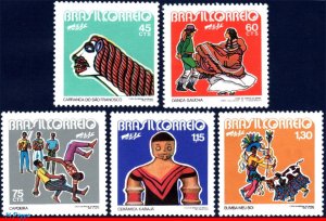 1234-38 BRAZIL 1972 FOLKLORE, DANCE MUSIC CERAMICS MARTIAL ART, MI# 1328-32, MNH