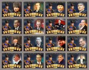 Stamps. Churchill and Mustafa Kemal Ataturk 2023 year, 16 stamps  perforated NEW