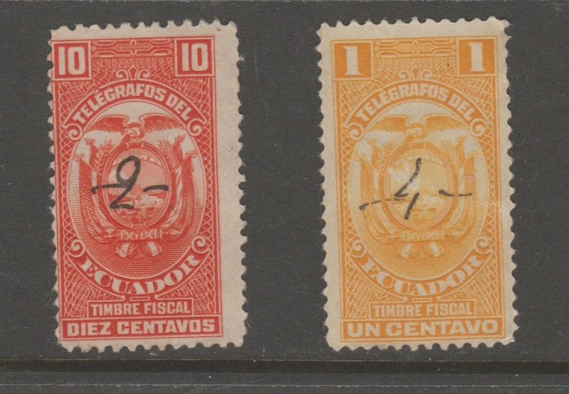 Ecuador Cinderella Revenue Fiscal Stamp -6-2-7 telegraph