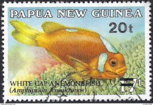 PAPUA NEW GUINEA 1989 QEII, Surcharged 20t on 17t Multicoloured SG539 FU