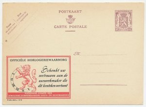 Publibel - Postal stationery Belgium 1948 Watch - Lion