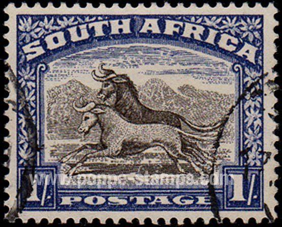 South Africa, Sc , SG 120 Study, Hinged - 1933 1s.  - Ani...