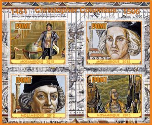 Stamps. Explorers. Christopher Columbus  2015 year 1+1 sheets perforated