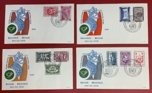 Brussels 1958 World's Fair, Lot of 14 Belgium Cacheted F.D.C.s with Expo Cancels