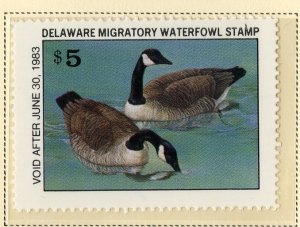 US DE3  DELAWADRE STATE DUCK STAMP 1982 MNH SCV $60.00 BIN $30.00