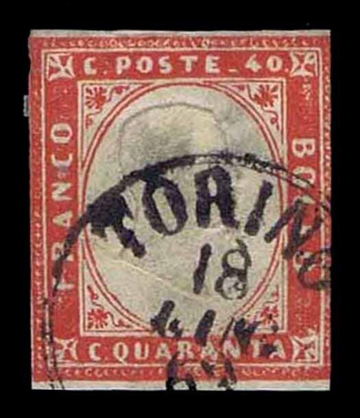 1863 ITALY - SARDINIA #13 VICTOR EMMANUEL III - USED - FINE - CV $21.25 (E#1292)