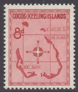 Cocos Keeling Islands Scott 3 - SG3, 1963 Pictorial 8d MH*