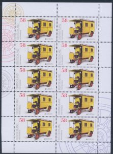 2013 EUROPA CEPT, Germany, 1 10 Value Minifoil, Postal Vehicles, MNH**