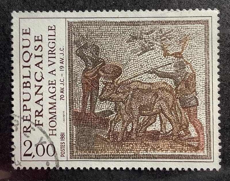 France 1981 Scott 1781 used - 2.00fr,  Tribute to Virgil, Mosaic