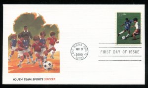 US 3401 Youth Team Sports - Soccer UA Fleetwood cachet FDC