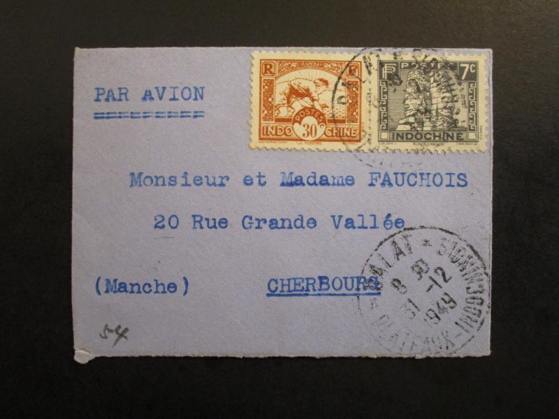 Indo China 1949 Cover To Cherbourg / Mini Cover - Z6445