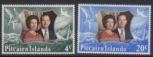 Pitcairn Islands 127-8 Silver Wedding mnh