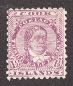 1898 Cook Islands Sc# 18 - Three Half Pence, Queen Makea Takau - MH Cv$19