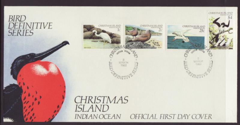 Christmas Island 117-132 Birds S/4 U/A FDC