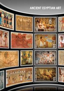 MALDIVES 2016 SHEET ANCIENT EGYPTIAN ART PAINTINGS mld16910a