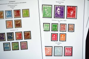 COLOR PRINTED OCCUPIED GERMANY 1945-1949 STAMP ALBUM PAGES (50 illustr. pages)