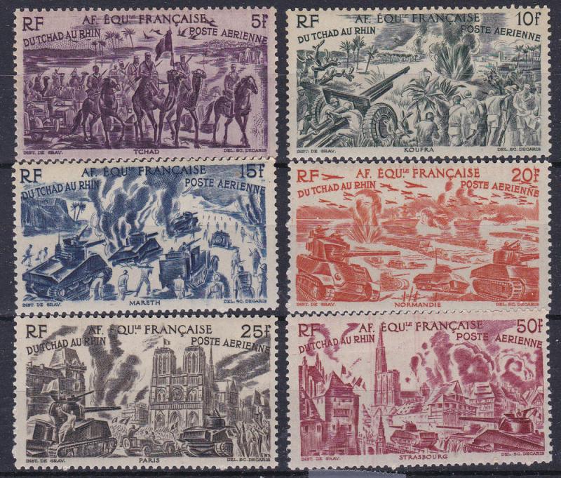 Fr. Equat.Africa C 25-30 MNH 1946 Chad to Rhine