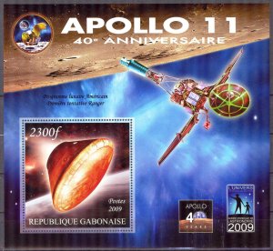 Gabon 2009 Space Apollo 11 40 Years S/S MNH