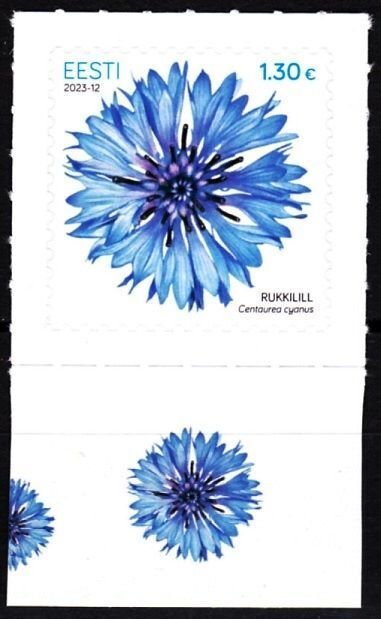 ESTONIA 2023-10 Definitive FLORA Plants: Cornflower, Re-print, Mint