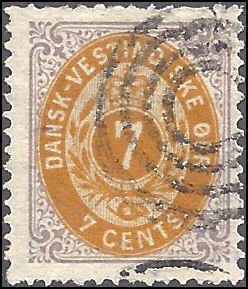 Danish West Indies 9 Used... SCV $95.00