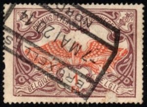 1902 Belgium 1 Franc Parcel Post Railway Stamp Used