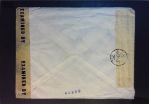 Egypt WWII Double Censored Cover to USA - Z923