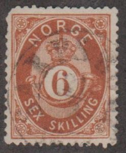 Norway Scott #20 Stamp - Used Single