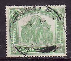 Federated Malay States-Sc#73-used $1 gray grn  & yel grn-Ele