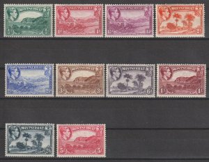 MONTSERRAT 1938/48 SG 101/110 MNH