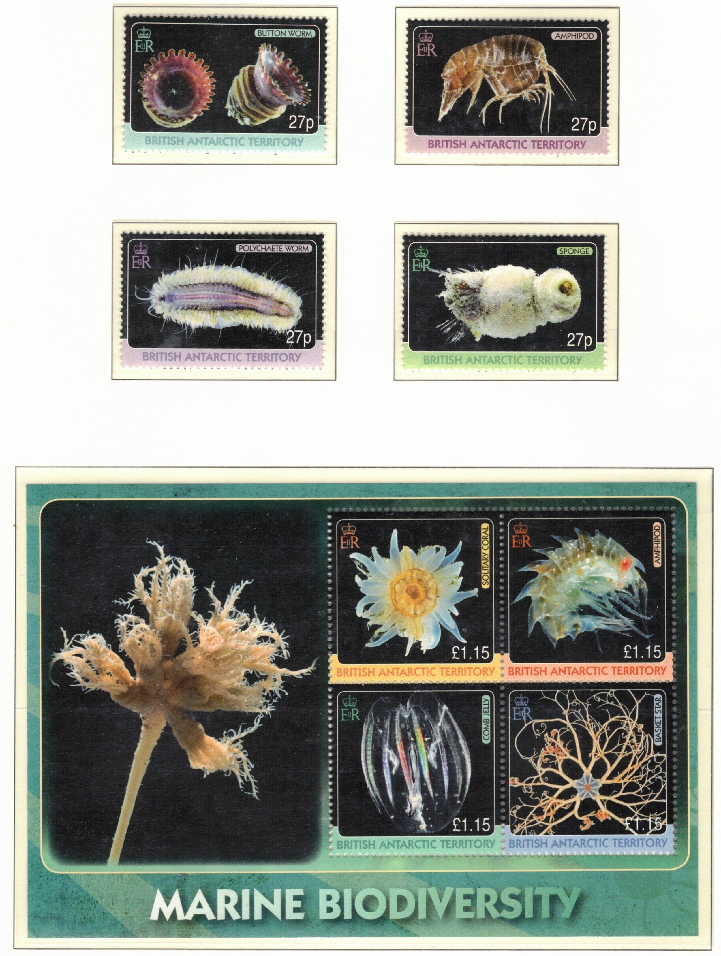 BRITISH ANTARCTIC 2010 Marine Biodiversity; Scott 418-22, SG 511-15; MNH