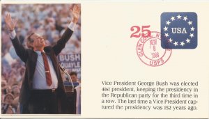 GHW Bush Election cover Sarzin cachet 1988 #!