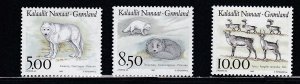 Greenland # 262-264, Native Animals, Mint NH, 1/2 Cat.