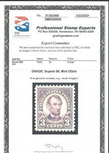 555 Mint,OG,NH.. Line Pair.. PSE graded Superb 98.. SMQ $650.00... Only 3 higher