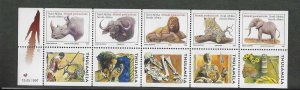 South Africa #C6Ei, MNH Booklet pane, various animals, issued 1996