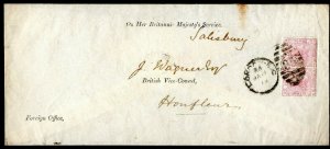 GB DIPLOMATIC Cover Signed Lord *Salisbury* 1879 BRITISH CONSULATE France A4G69