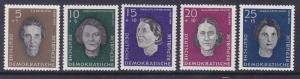 Germany DDR B49-53 MNH 1959 Portraits to Honor Women Murdered by the Nazis Set