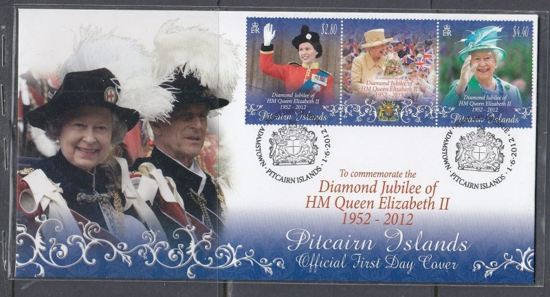 Pitcairn Is. Scott 737 FDC - Queen Elizabeth II, Diamond Jubilee 