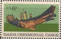 US Stamp #1389 MNH - Haida Ceremonial Canoe Natural History Single