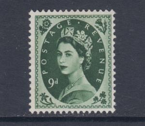 Great Britain Sc 328 MLH. 1956 9p Queen Elizabeth II, F-VF